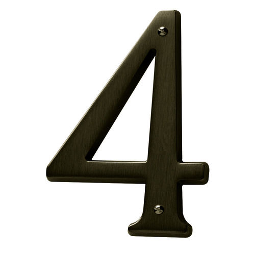 4-3/4" Carded House Number # 4 Antique Brass Finish