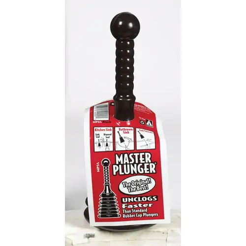 GT Water Products MPS4 Drain Plunger, 4.8 x 10.9 in Cup Black