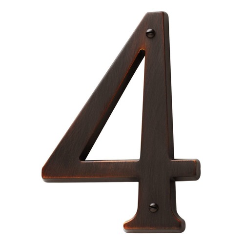 4-3/4" Carded House Number # 4 Venetian Bronze Finish