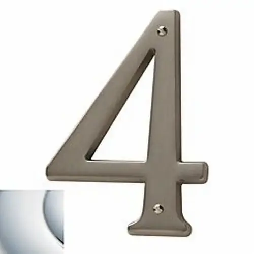 4-3/4" Carded House Number # 4 Bright Chrome Finish