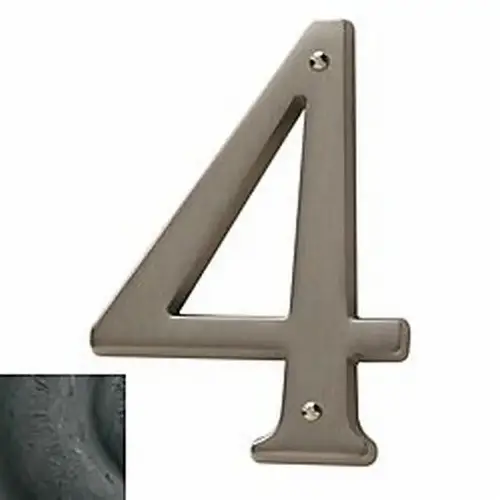 4-3/4" Carded House Number # 4 Distressed Oil Rubbed Bronze Finish