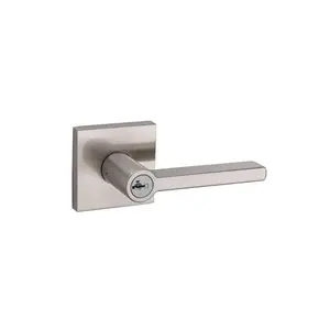 Kwikset SmartKey Halifax Satin Nickel Entry Lockset ANSI/BHMA Grade 2 KW1 1-3/4 in. Kwikset SmartKey Halifax Satin Nickel Entry Lockset ANSI/BHMA Grade 2 KW1 1-3/4 in.