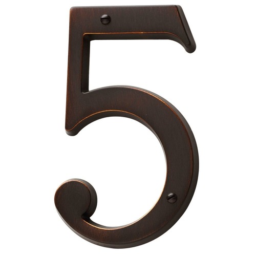 4-3/4" Carded House Number # 5 Venetian Bronze Finish