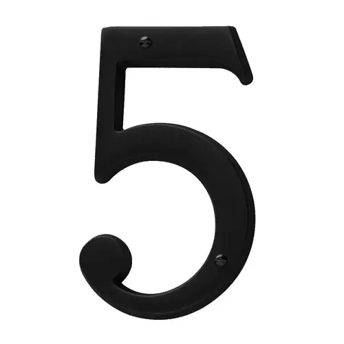 4-3/4" Carded House Number # 5 Flat Satin Black Finish