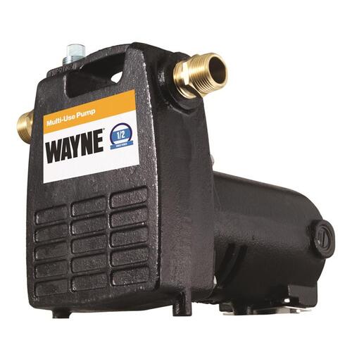 Non-Submersible Self-Priming Utility Pump, 1-Phase, 8 A, 120 V, 0.5 hp, 3/4 in Outlet, 1600 gph, Iron