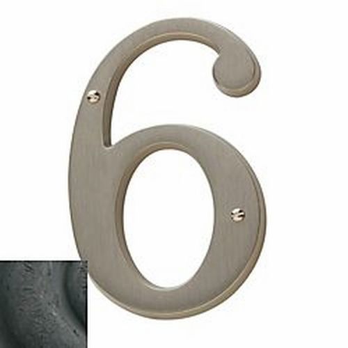 4-3/4" Carded House Number # 6 Distressed Oil Rubbed Bronze Finish