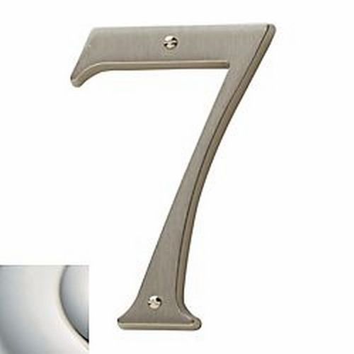 4-3/4" Carded House Number # 7 Lifetime Bright Nickel Finish