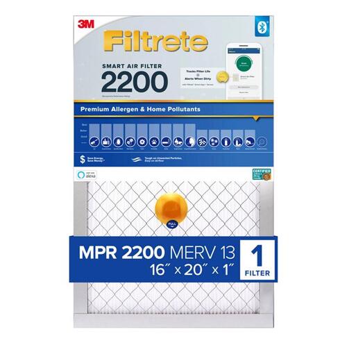 Smart Air Filter, 20 in L, 16 in W, 13 MERV