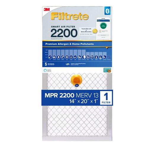 Smart Air Filter 14" W X 20" H X 1" D Fiberglass 13 MERV Pleated - pack of 4