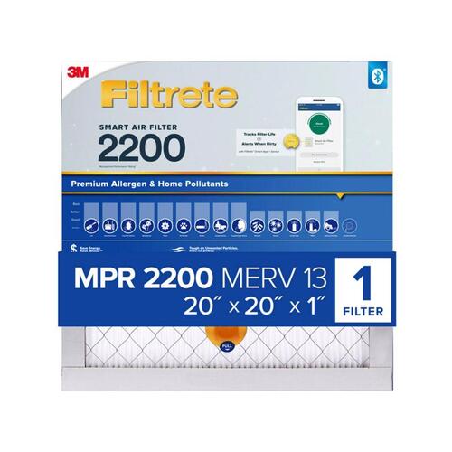 Air Filter, 20 in L, 20 in W, 13 MERV - pack of 4