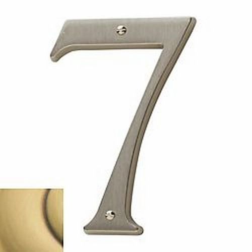 4-3/4" Carded House Number # 7 Satin Brass & Brown Finish