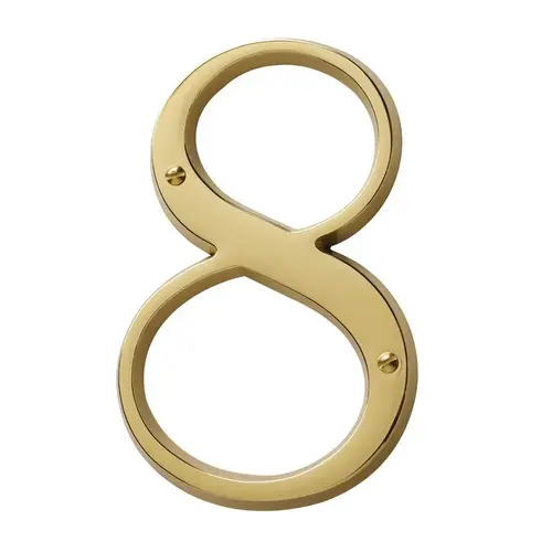 4-3/4" Carded House Number # 8 Lifetime Brass Finish