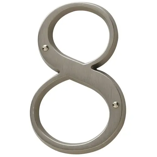 4-3/4" Carded House Number # 8 Lifetime Satin Nickel Finish