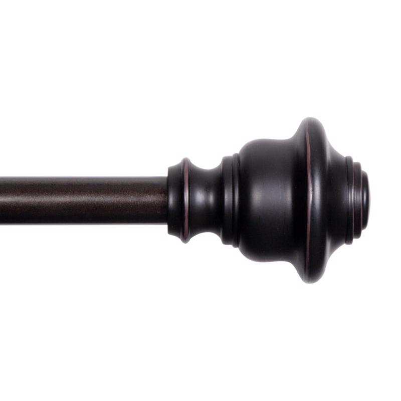 Kenney KN75243 Fast Fit KN75243 Curtain Rod, 5/8 in Dia, 66 to 120 in L, Steel, Weathered Brown
