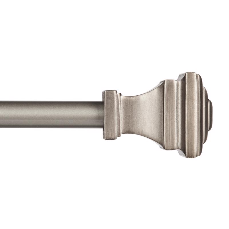 Kenney KN75245 Fast Fit KN75245 Curtain Rod, 5/8 in Dia, 66 to 120 in L, Steel, Pewter