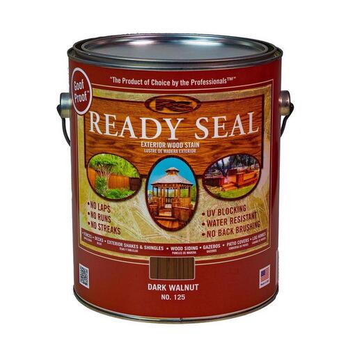 Ready Seal 125 Penetrating Wood Stain/Sealer Goof Proof Semi-Transparent Flat Dark Walnut Oil-Based 1 ga Dark Walnut