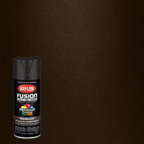 Paint+Primer Spray Paint Fusion All-In-One Metallic Oil Rubbed Bronze 12 oz Oil Rubbed Bronze