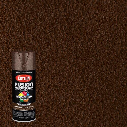 Fusion Primer and Spray Paint, Cocoa Brown, 12 oz, Aerosol Can