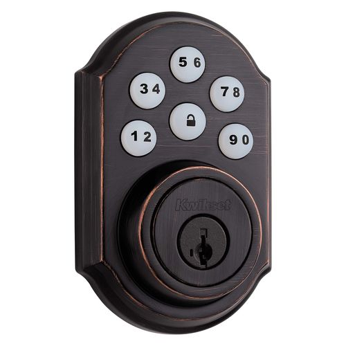 Smartcode Touchpad Electronic Deadbolt SmartKey with RCAL Latch and RCS Strike Venetian Bronze Finish