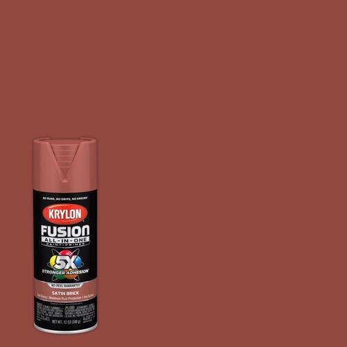 Paint + Primer Spray Paint Fusion All-In-One Satin Brick 12 oz Brick