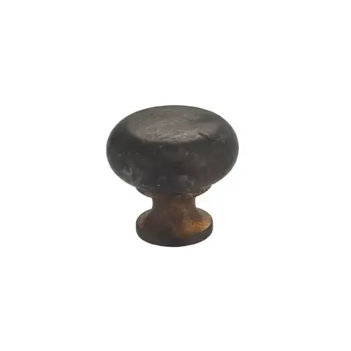 1-7/32" Round Cabinet Knob Vintage Brass Finish