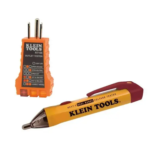 Voltage Tester With Receptacle 12-1000 V Digital Black/Orange