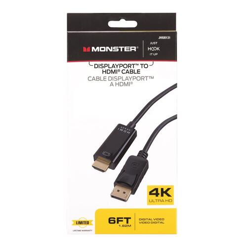 Audio/Visual Cable Just Hook It Up 6 ft. L HDMI Black