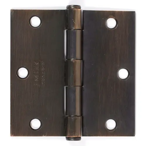 3-1/2" X 3-1/2" Square Steel Residential Duty Hinge Oil Rubbed Bronze Finish Pair