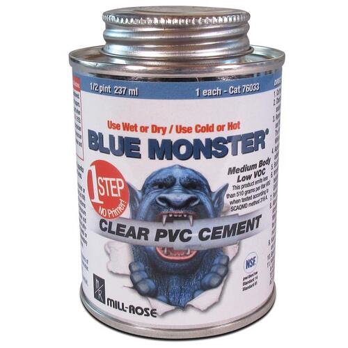 Blue Monster 76033 All Weather Cement Clear For PVC 8 oz Clear