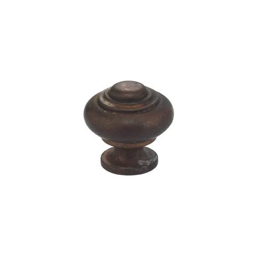 1-3/16" Classic Cabinet Knob Vintage Brass Finish