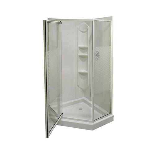 Himalaya 101694-001 Shower Kit, 38 in L, 38 in W, 74-1/4 in H, Polystyrene, 3-Wall Panel, Neo-Angle