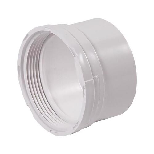 3" White Hub X Fpt Pvc S&d Female Cleanout Adapter