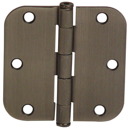 3-1/2" X 3-1/2" 5/8" Radius Steel Residential Duty Hinge Oil Rubbed Bronze Finish Pair