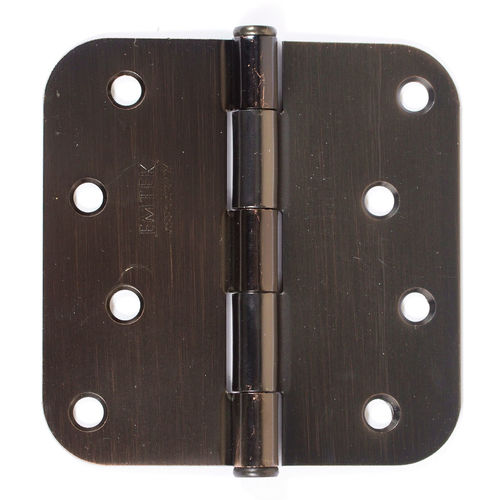 4" X 4" 5/8" Radius Steel Residential Duty Hinge Oil Rubbed Bronze Finish Pair