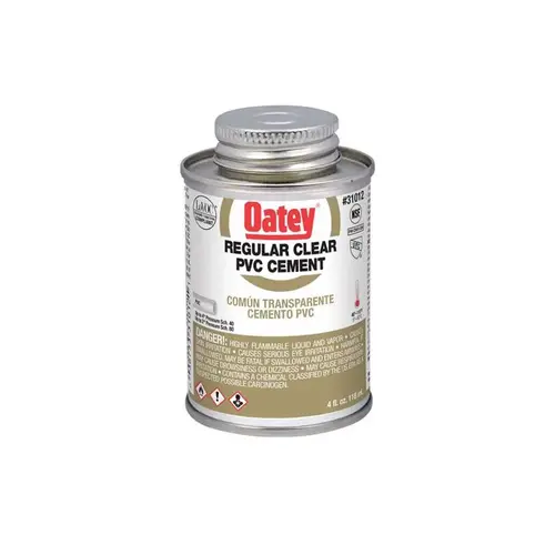 4 Oz. Low Voc Regular Bodied Clear PVC Cement