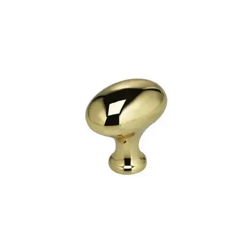 1-3/8" Egg Cabinet Knob Bright Brass Finish