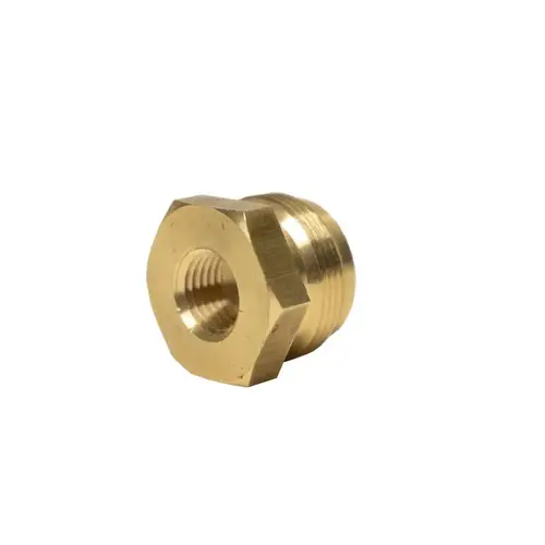 Cylinder Adapter 1/4" D X 1" D Brass FPT x MPT Gold