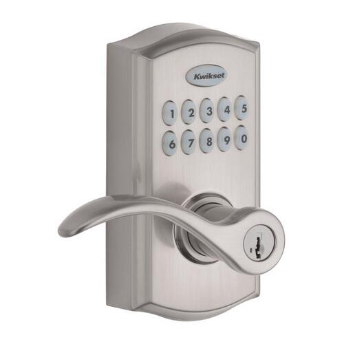 Electronic Touch Pad Entry Lever SmartKey Satin Nickel Metal Satin Nickel