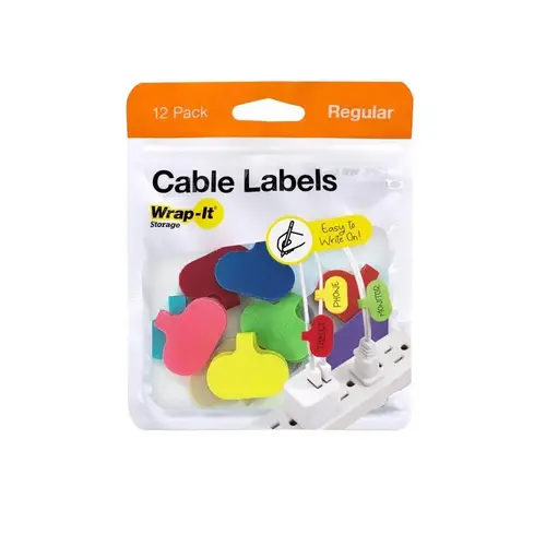 WRAP IT STORAGE 412-CL-V-MC Cable Labels 1.2" L Assorted Nylon Assorted