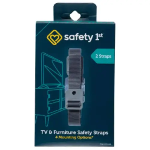 Safety 1st HS304 TV & Furniture Straps, 4 Mounting Options - pair Black