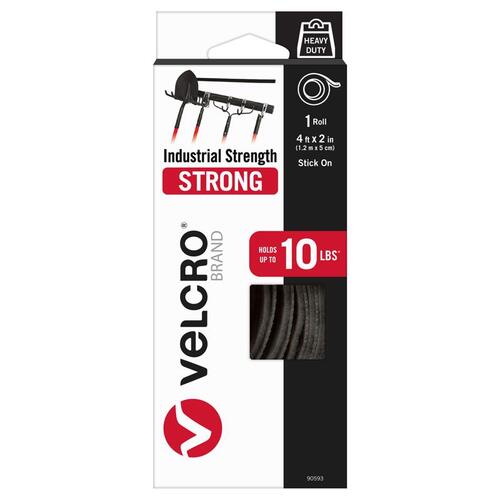 Hook and Loop Fastener Industrial Strength Medium Nylon 48" L Black