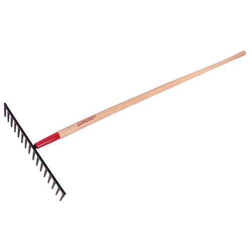 Road Rake, 4 in L Head, 18-1/2 in W Head, 16 -Tine, Steel Tine, Steel Head, 66-1/4 in L Tine