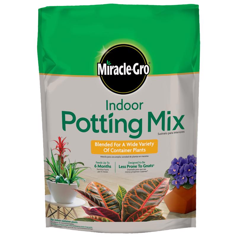 Miracle-Gro 72776430 Indoor Potting Soil Mix, 4 to 6 in Coverage Area, 6 qt