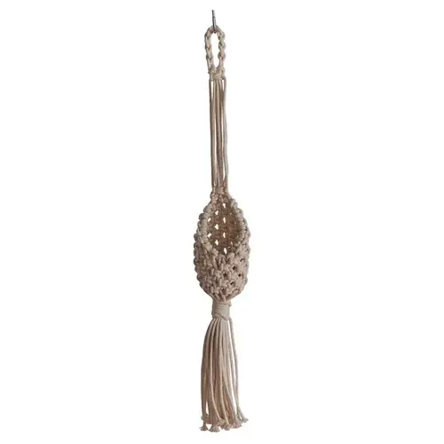 Primitive Planters 9888 Plant Hanger Natural Cotton 26" H Woven Natural