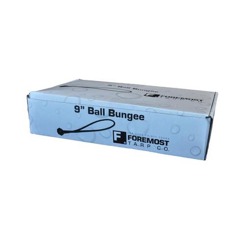 Bungee Ball Cord . Black 9" L X .0026" 20 lb Black - pack of 22500