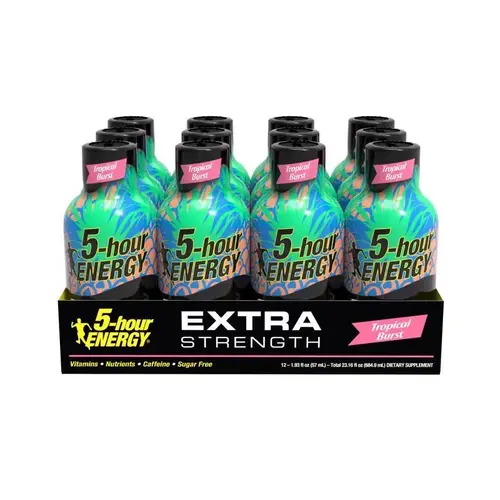 5-HOUR ENERGY 785120 Energy Shot Extra Strength Sugar Free Tropical 1.93 oz