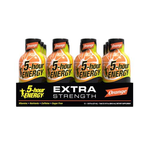 5-HOUR ENERGY 784123-XCP12 Energy Shot Extra Strength Sugar Free Orange 1.93 oz - pack of 12