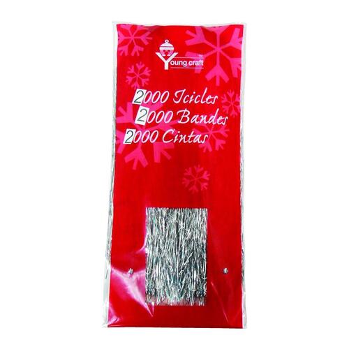 F C Young 3900 Indoor Christmas Decor Silver Icicles Silver