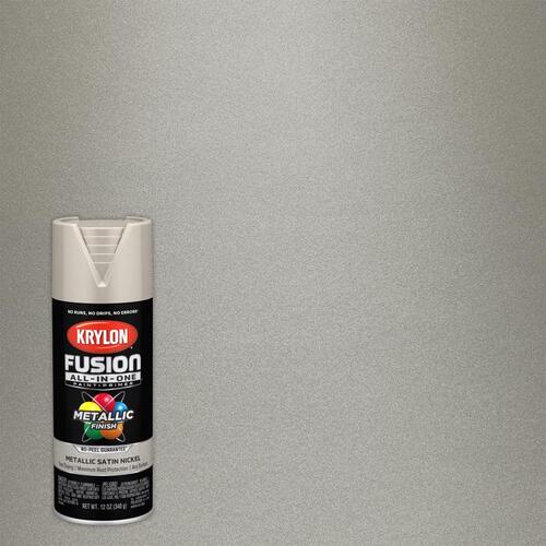 Paint+Primer Spray Paint Fusion All-In-One Metallic Satin Nickel 12 oz Satin Nickel