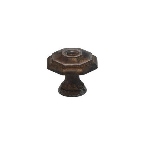 1-9/16" Octagonal Cabinet Knob Vintage Brass Finish